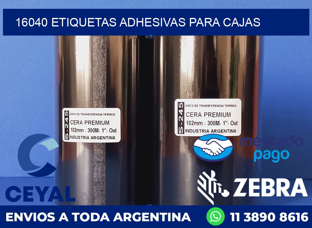 16040 ETIQUETAS ADHESIVAS PARA CAJAS