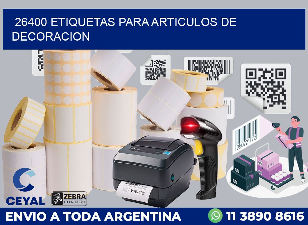 26400 ETIQUETAS PARA ARTICULOS DE DECORACION