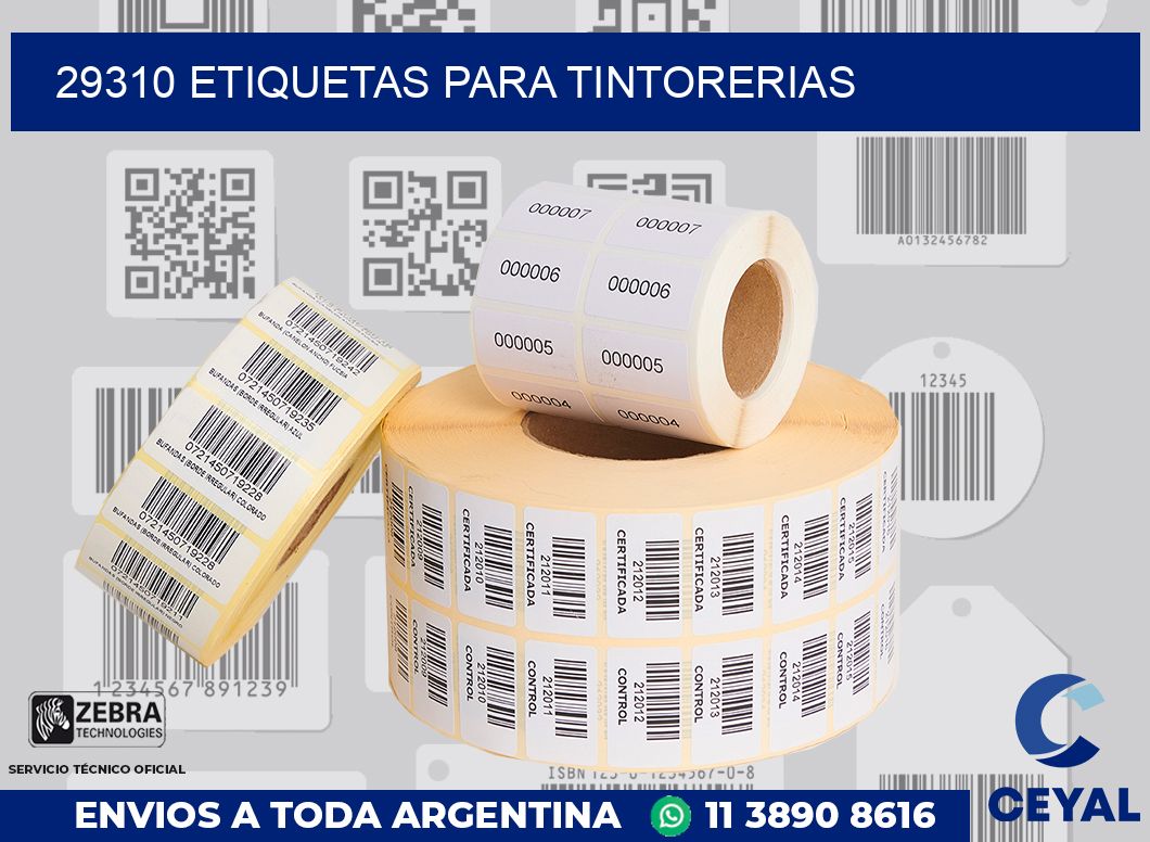 29310 ETIQUETAS PARA TINTORERIAS