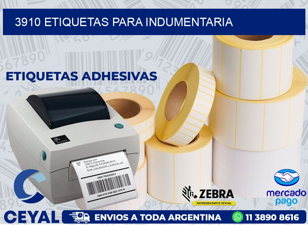 3910 ETIQUETAS PARA INDUMENTARIA