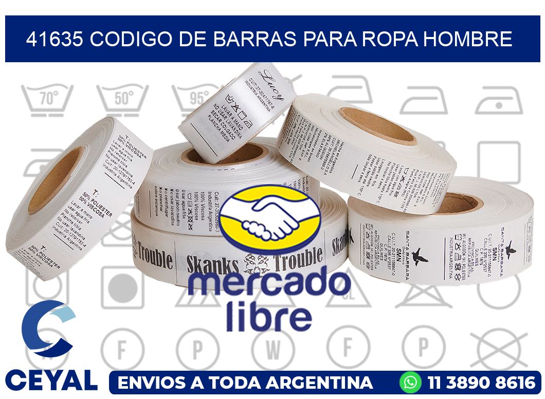 41635 CODIGO DE BARRAS PARA ROPA HOMBRE