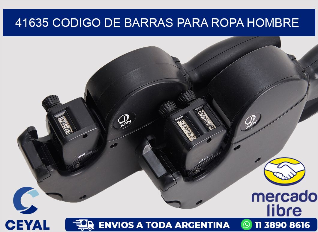 41635 CODIGO DE BARRAS PARA ROPA HOMBRE