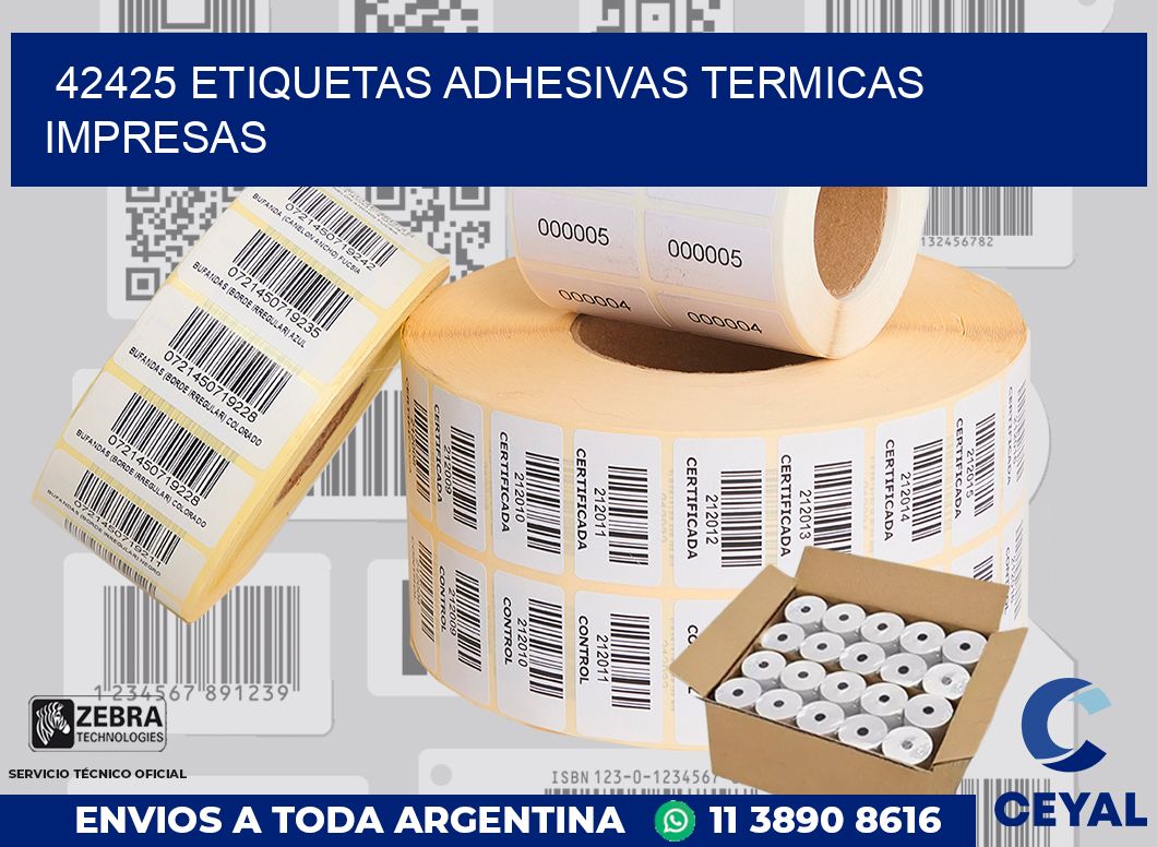 42425 ETIQUETAS ADHESIVAS TERMICAS IMPRESAS