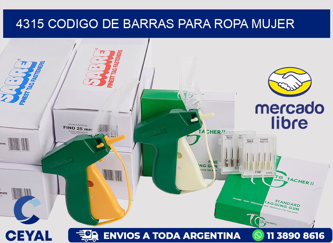 4315 CODIGO DE BARRAS PARA ROPA MUJER