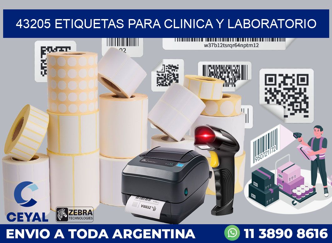 43205 ETIQUETAS PARA CLINICA Y LABORATORIO