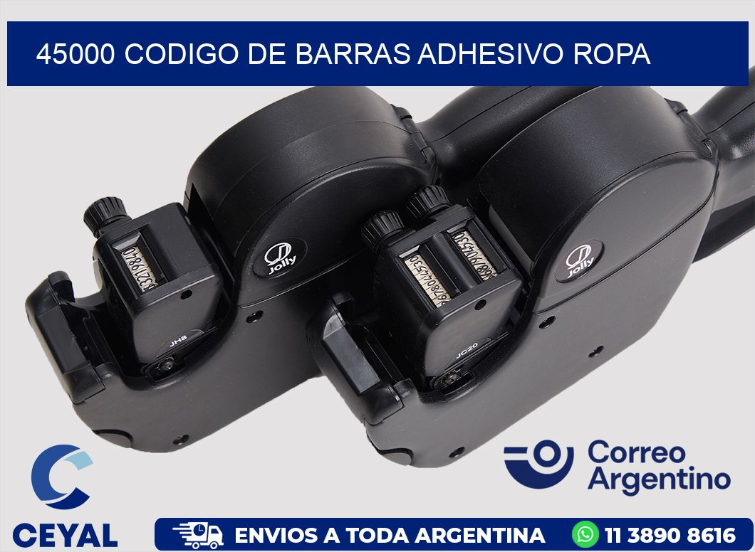 45000 CODIGO DE BARRAS ADHESIVO ROPA