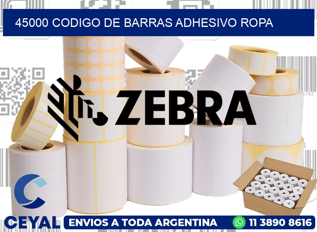 45000 CODIGO DE BARRAS ADHESIVO ROPA