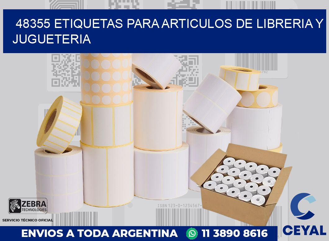 48355 ETIQUETAS PARA ARTICULOS DE LIBRERIA Y JUGUETERIA
