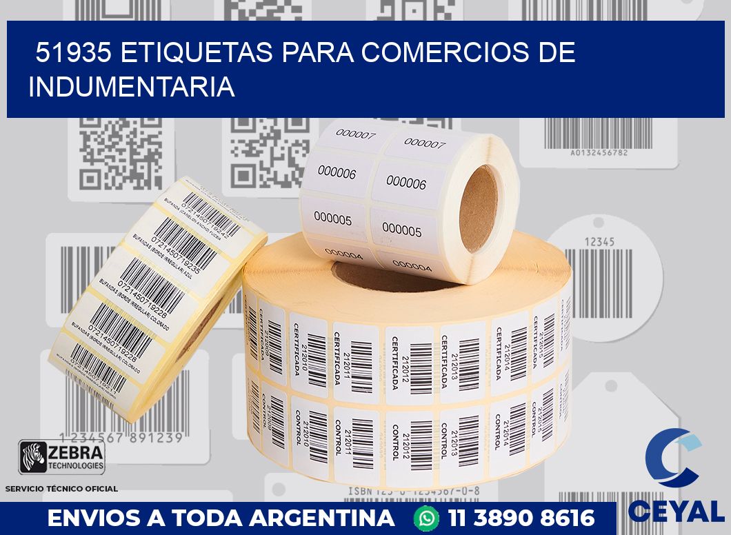 51935 ETIQUETAS PARA COMERCIOS DE INDUMENTARIA