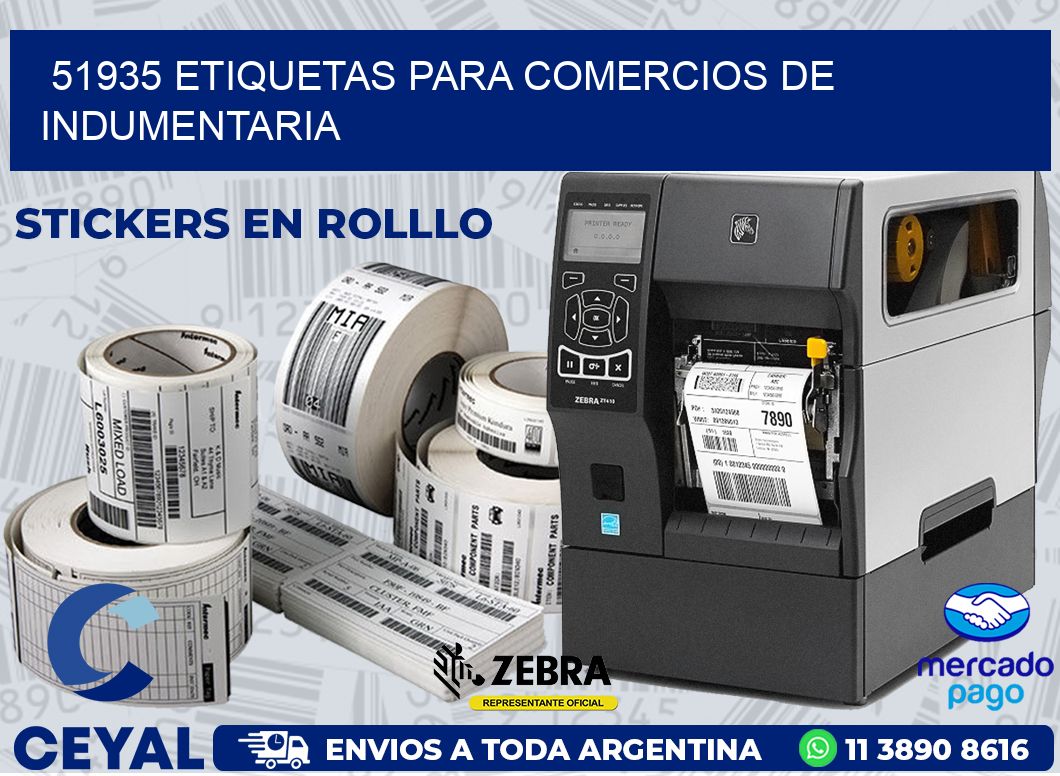 51935 ETIQUETAS PARA COMERCIOS DE INDUMENTARIA