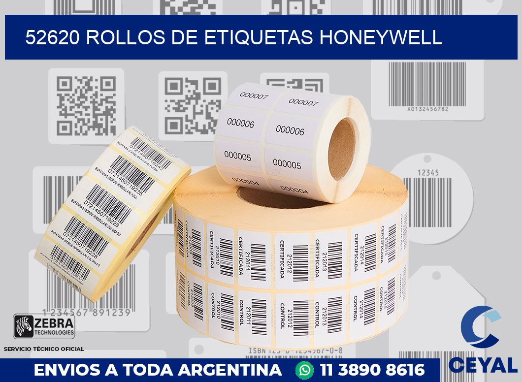 52620 ROLLOS DE ETIQUETAS HONEYWELL