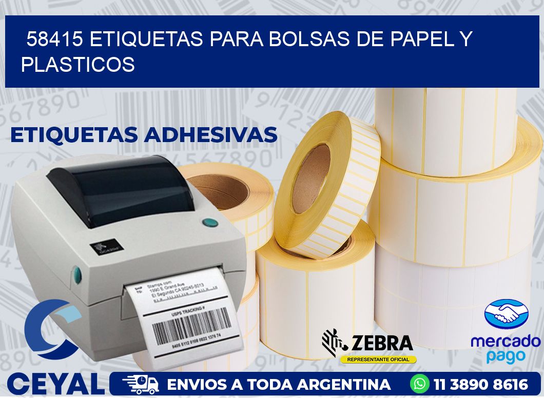 58415 ETIQUETAS PARA BOLSAS DE PAPEL Y PLASTICOS