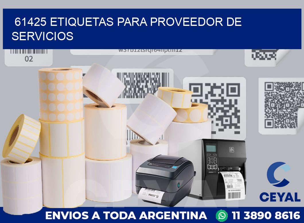 61425 ETIQUETAS PARA PROVEEDOR DE SERVICIOS