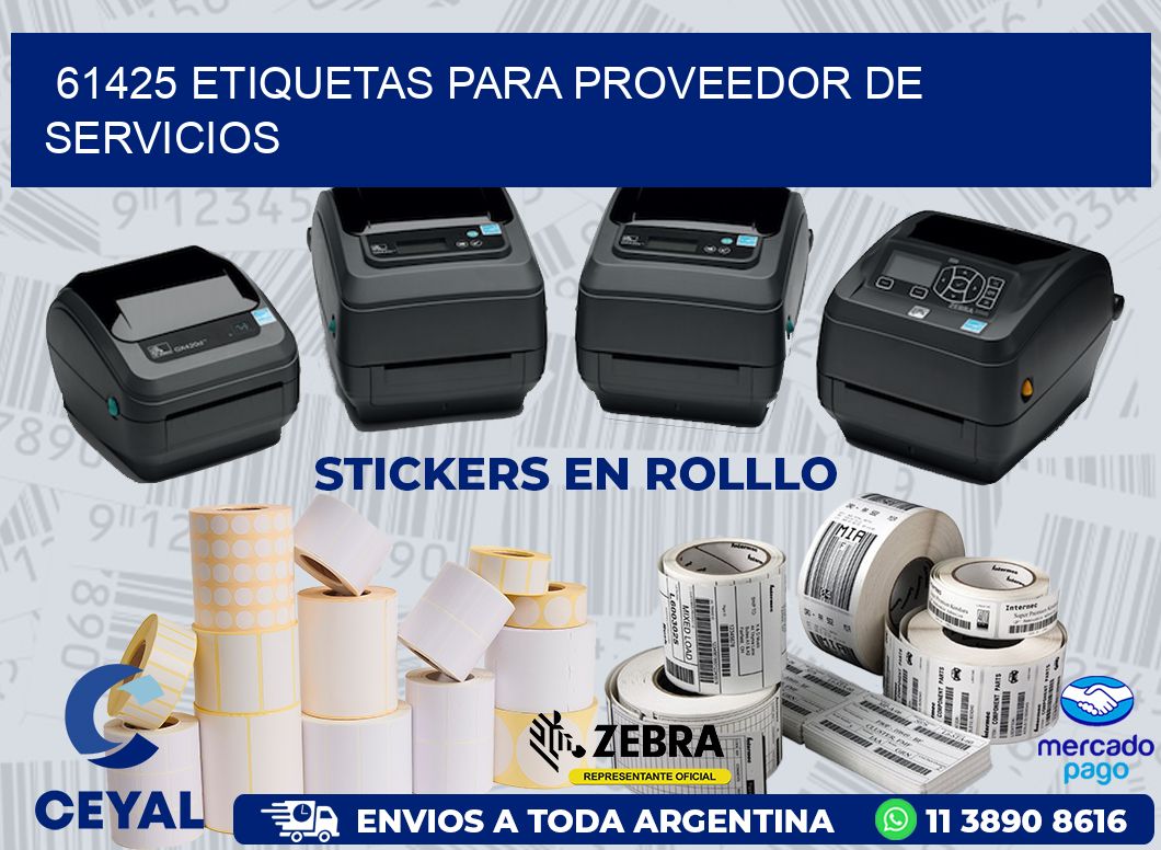 61425 ETIQUETAS PARA PROVEEDOR DE SERVICIOS