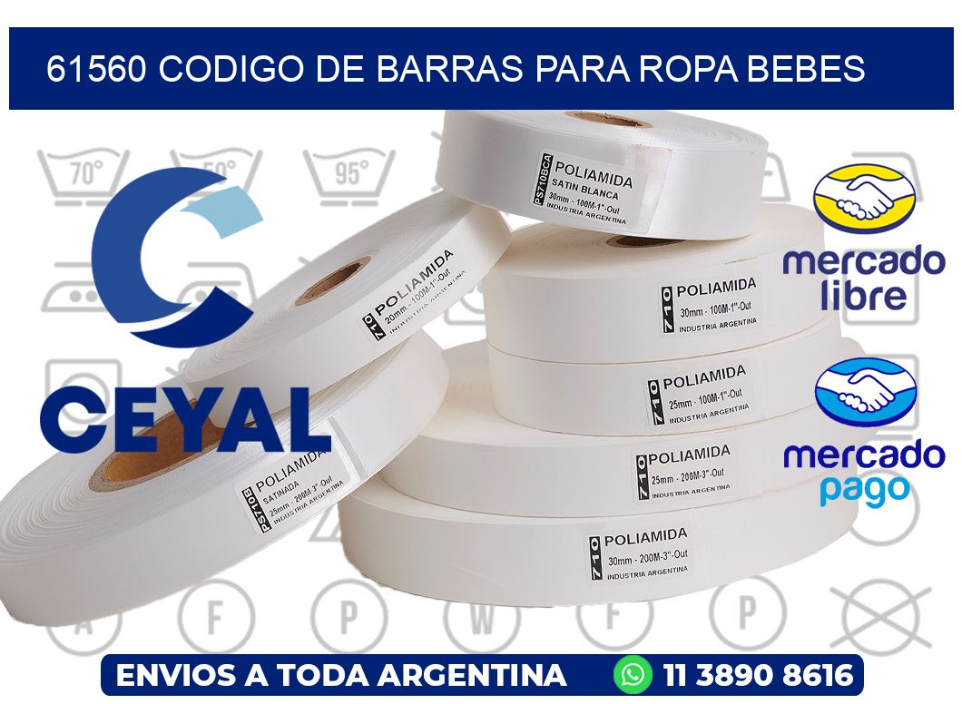 61560 CODIGO DE BARRAS PARA ROPA BEBES