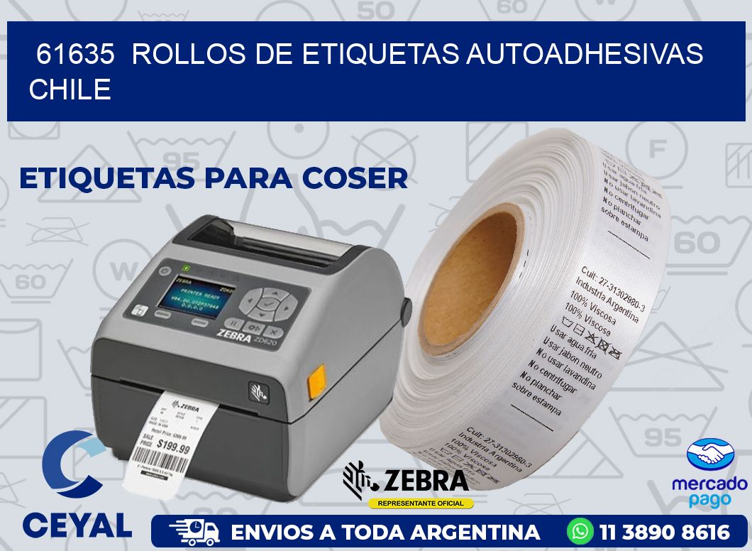 61635  ROLLOS DE ETIQUETAS AUTOADHESIVAS CHILE