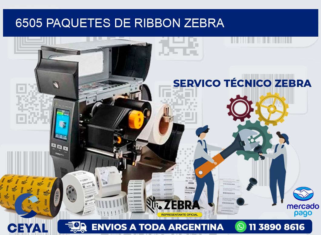 6505 PAQUETES DE RIBBON ZEBRA