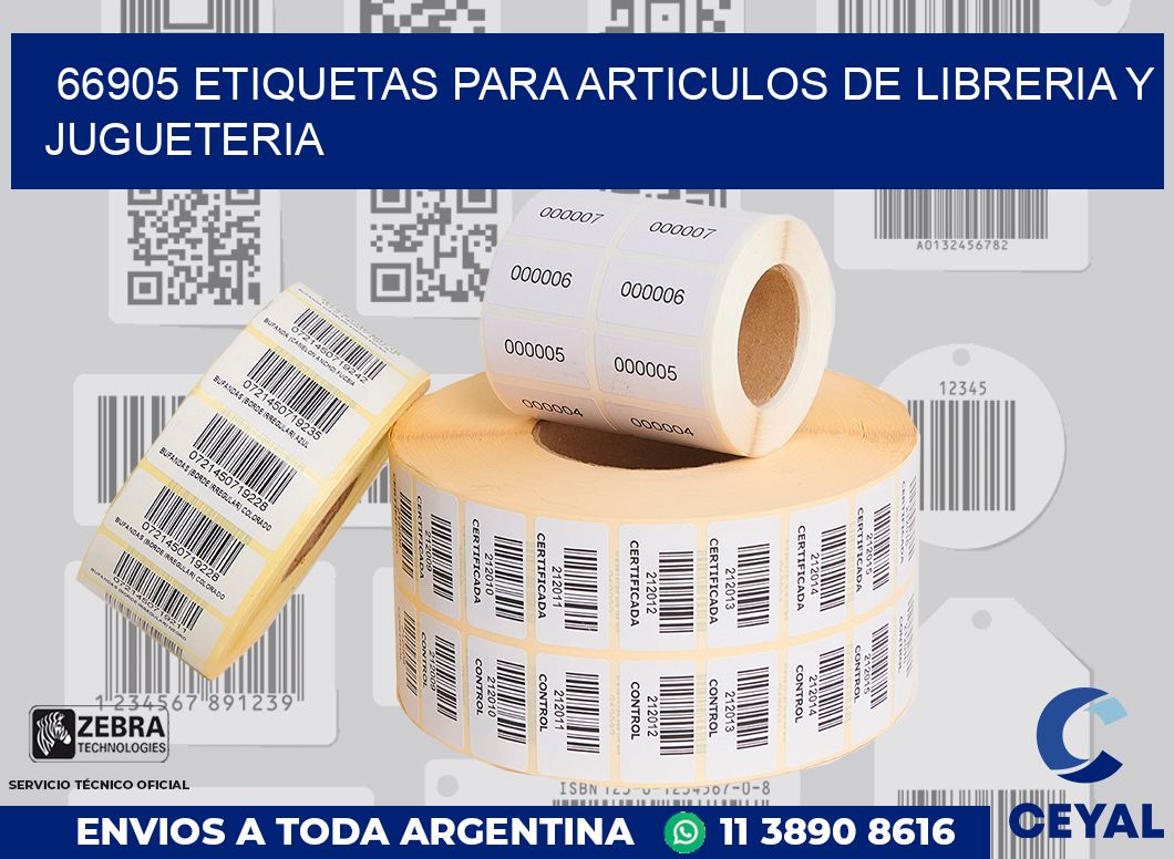 66905 ETIQUETAS PARA ARTICULOS DE LIBRERIA Y JUGUETERIA