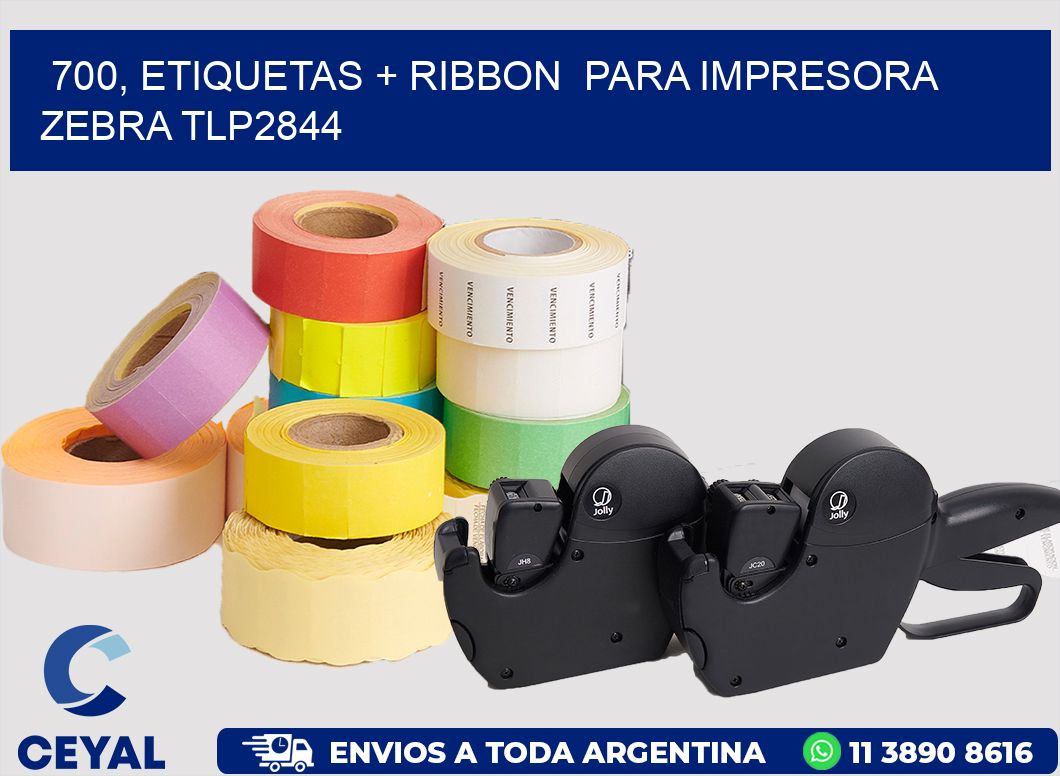 700, etiquetas + ribbon  para impresora zebra TLP2844