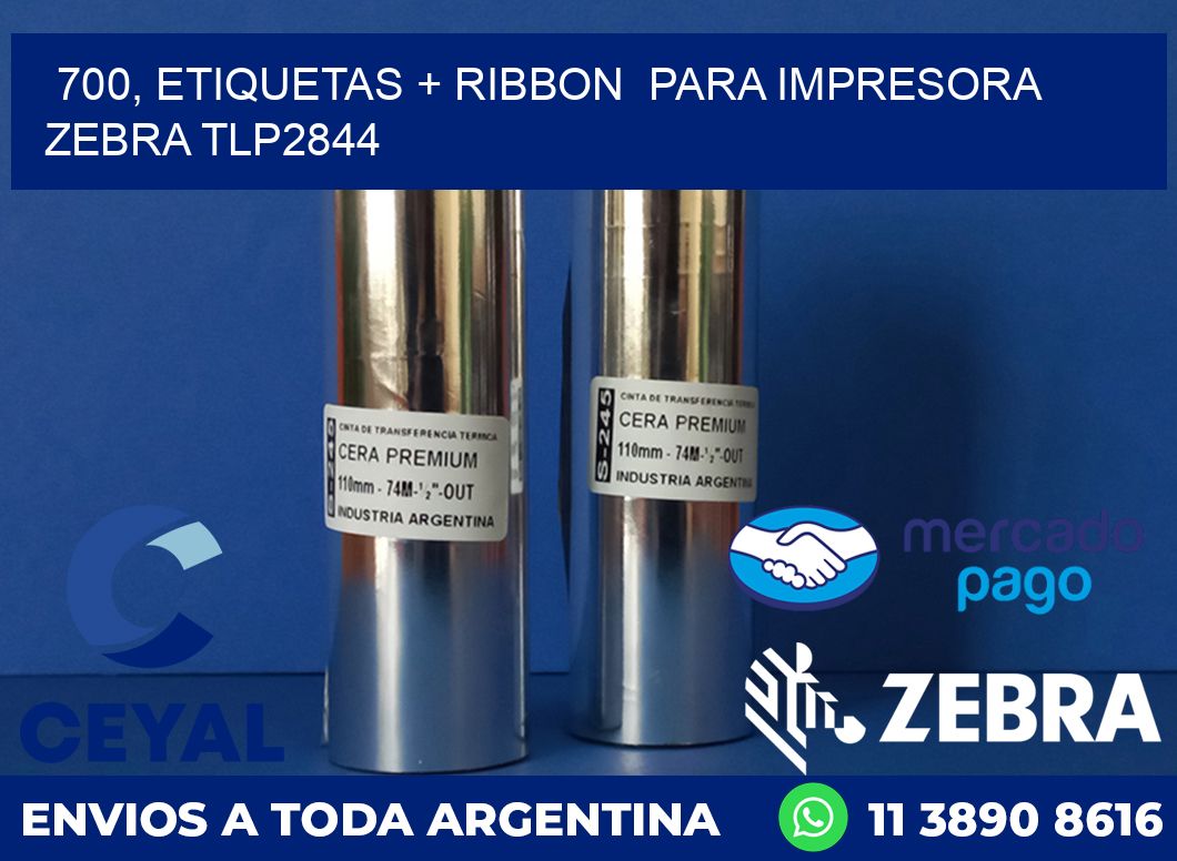 700, etiquetas + ribbon  para impresora zebra TLP2844