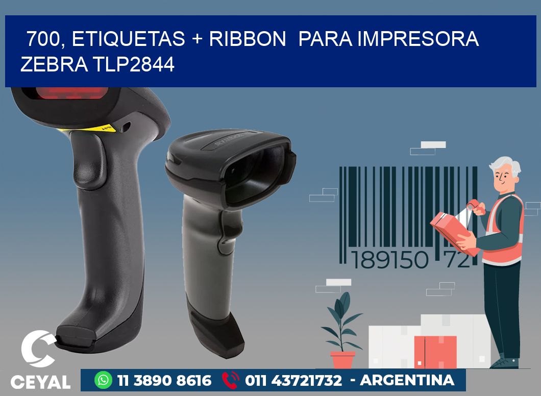 700, etiquetas + ribbon  para impresora zebra TLP2844