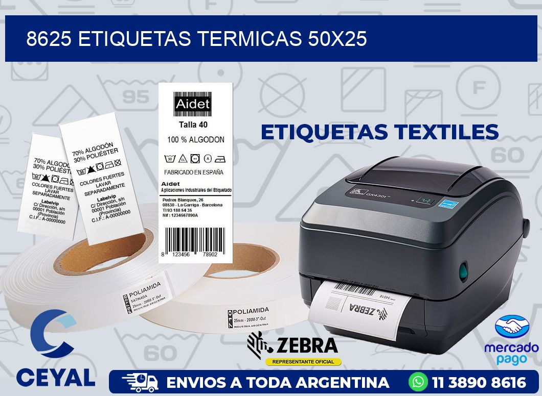 8625 ETIQUETAS TERMICAS 50X25