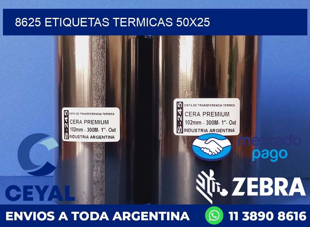 8625 ETIQUETAS TERMICAS 50X25