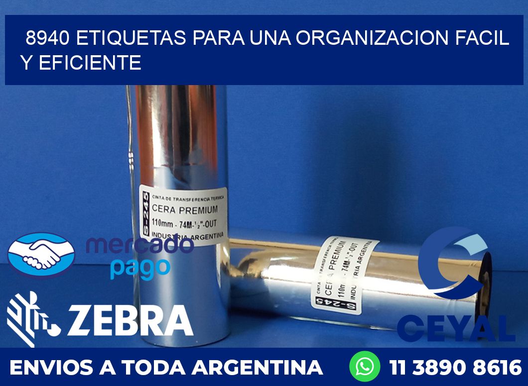 8940 ETIQUETAS PARA UNA ORGANIZACION FACIL Y EFICIENTE