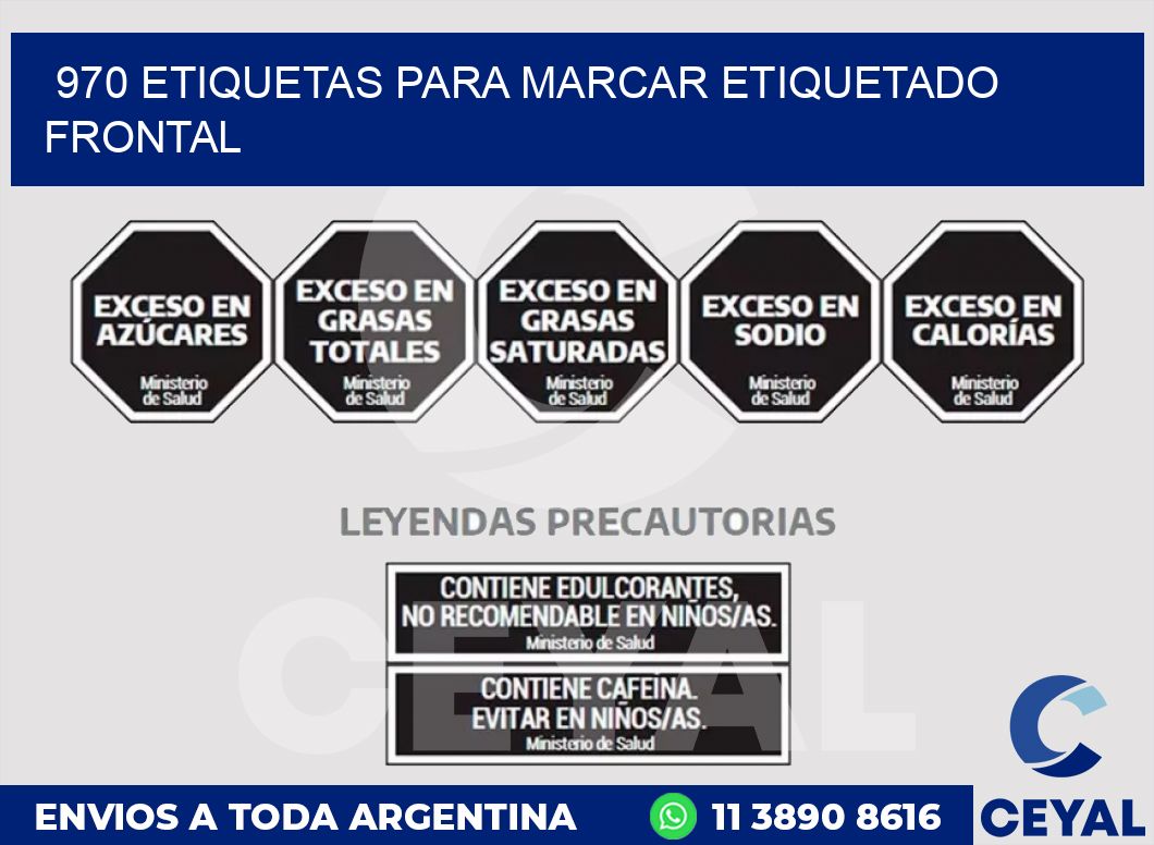 970 ETIQUETAS PARA MARCAR ETIQUETADO FRONTAL