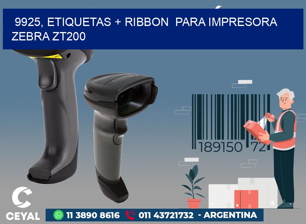 9925, etiquetas + ribbon  para impresora zebra ZT200