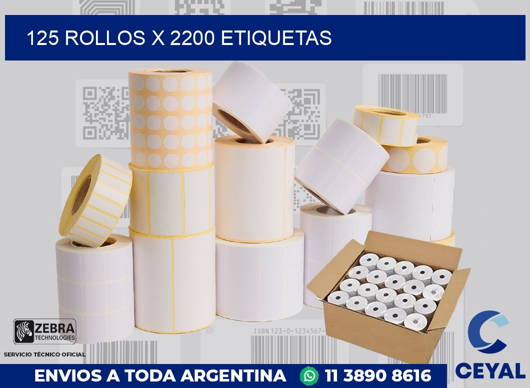 125 Rollos x 2200 etiquetas
