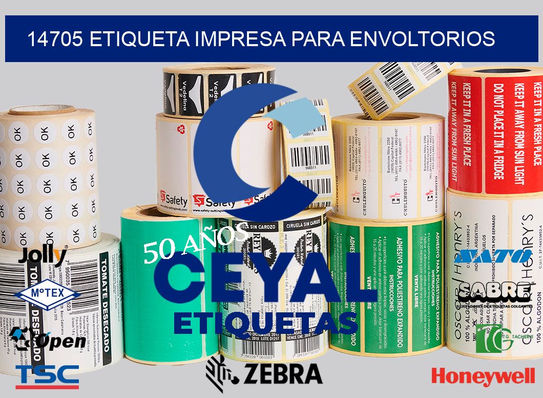 14705 ETIQUETA IMPRESA PARA ENVOLTORIOS