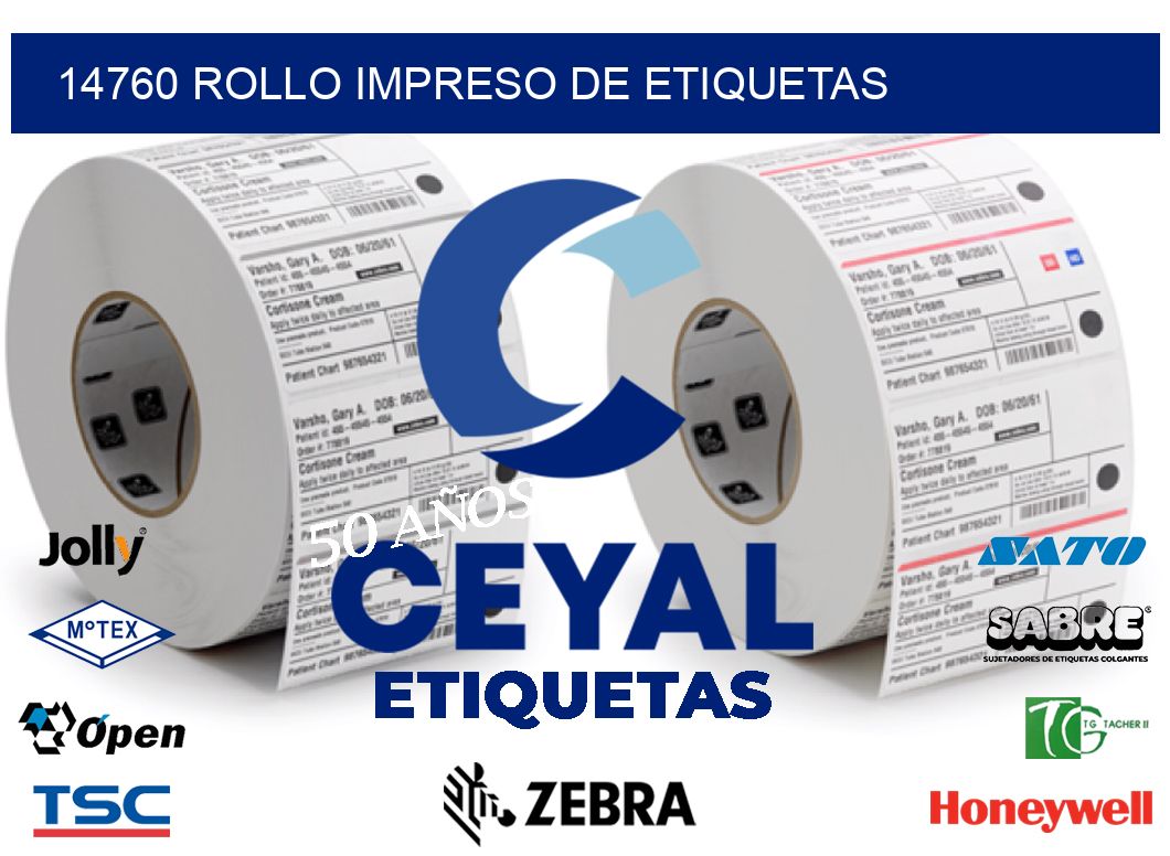 14760 ROLLO IMPRESO DE ETIQUETAS