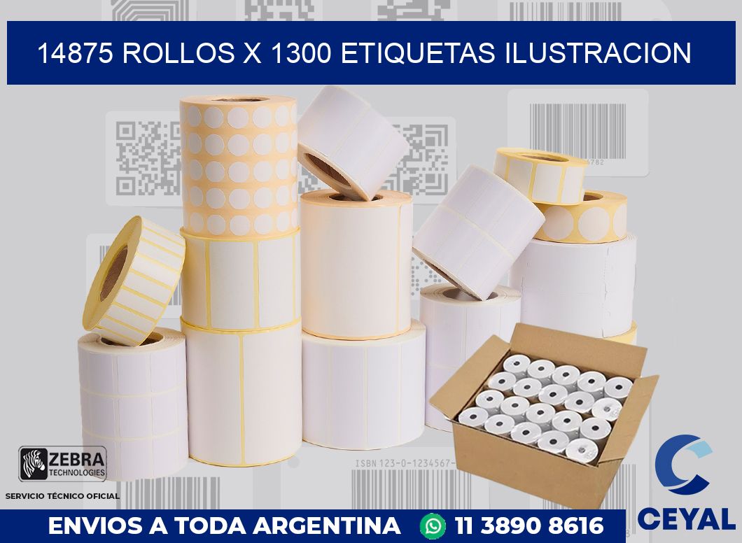 14875 Rollos x 1300 etiquetas ilustracion