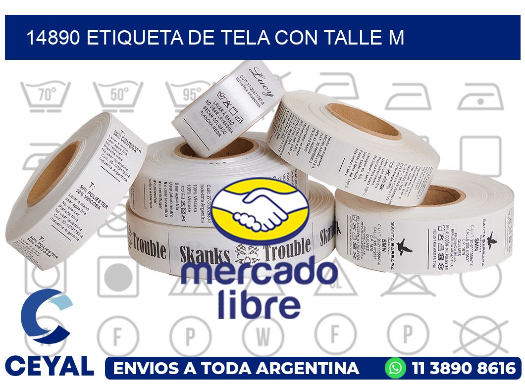 14890 ETIQUETA DE TELA CON TALLE M