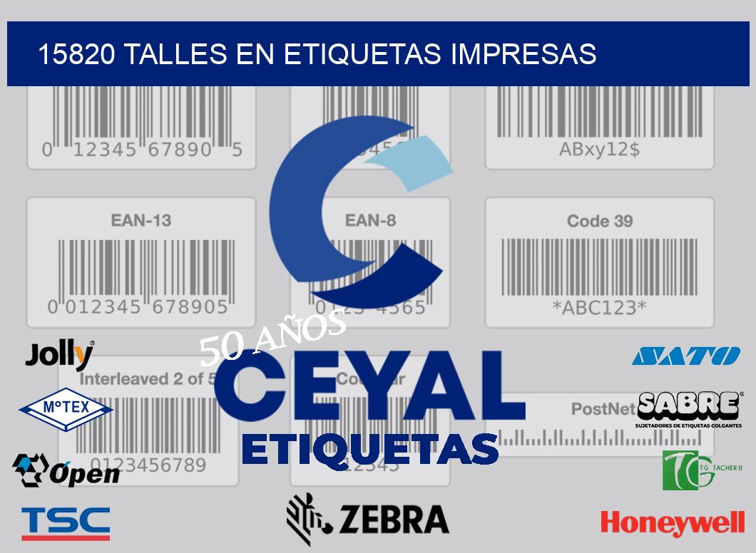 15820 TALLES EN ETIQUETAS IMPRESAS