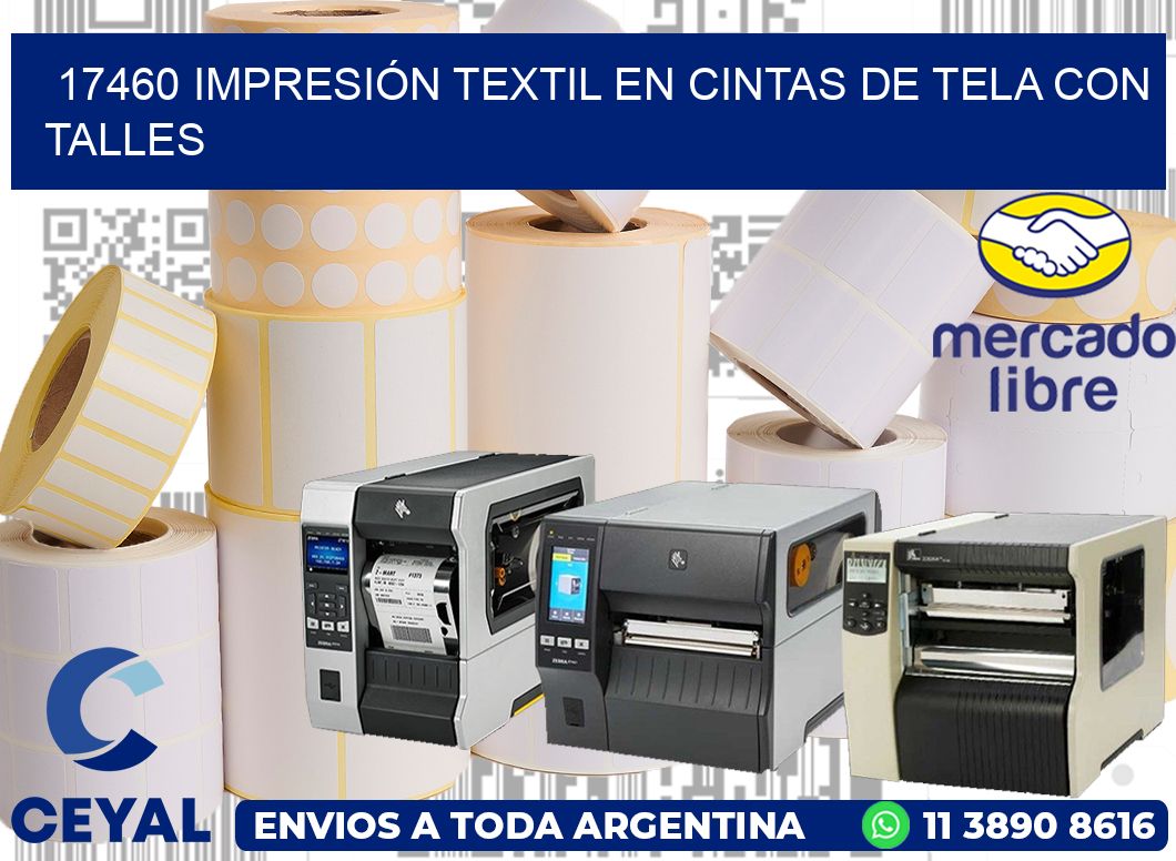 17460 IMPRESIÓN TEXTIL EN CINTAS DE TELA CON TALLES