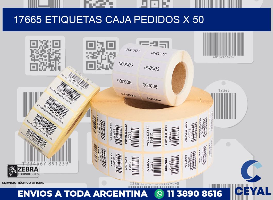 17665 etiquetas caja pedidos x 50
