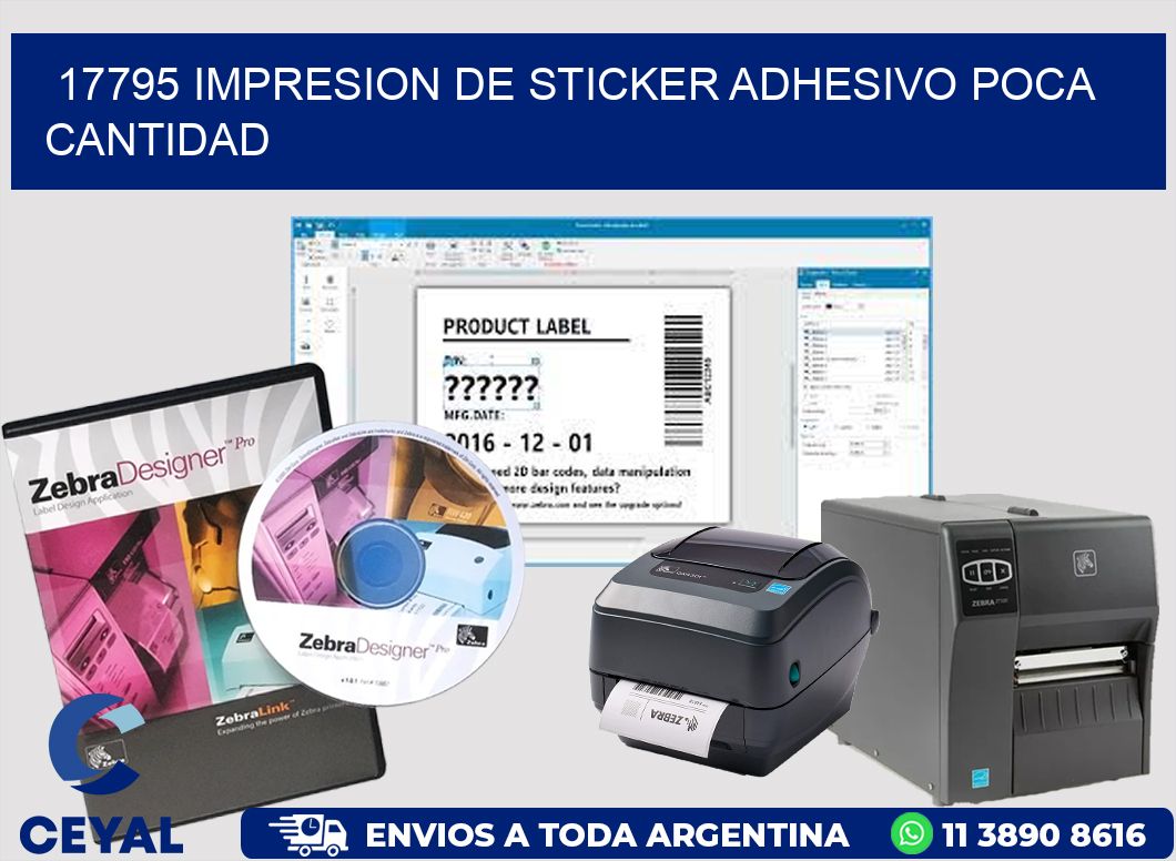 17795 IMPRESION DE STICKER ADHESIVO POCA CANTIDAD