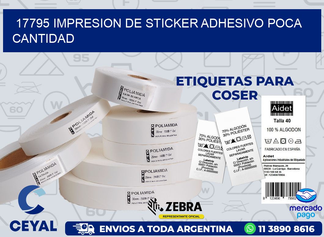 17795 IMPRESION DE STICKER ADHESIVO POCA CANTIDAD