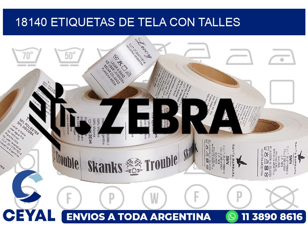 18140 ETIQUETAS DE TELA CON TALLES