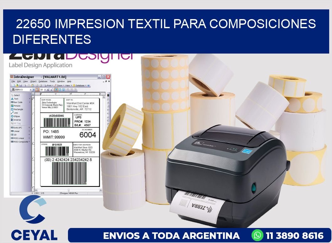 22650 IMPRESION TEXTIL PARA COMPOSICIONES DIFERENTES