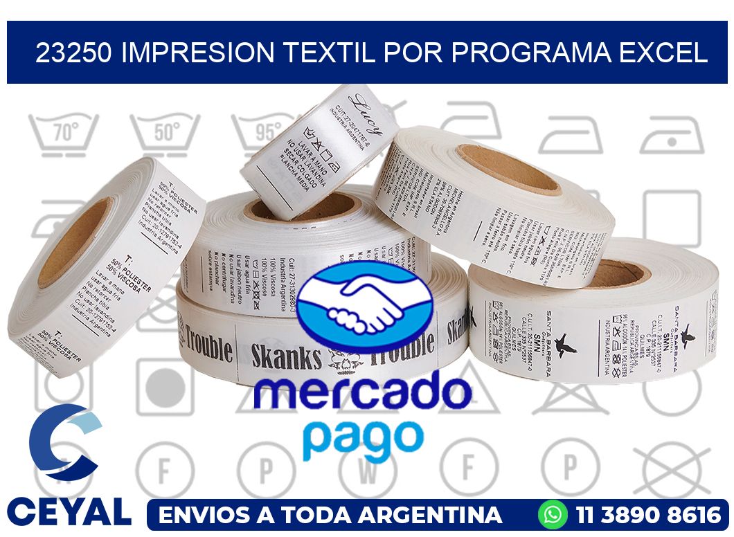 23250 IMPRESION TEXTIL POR PROGRAMA EXCEL