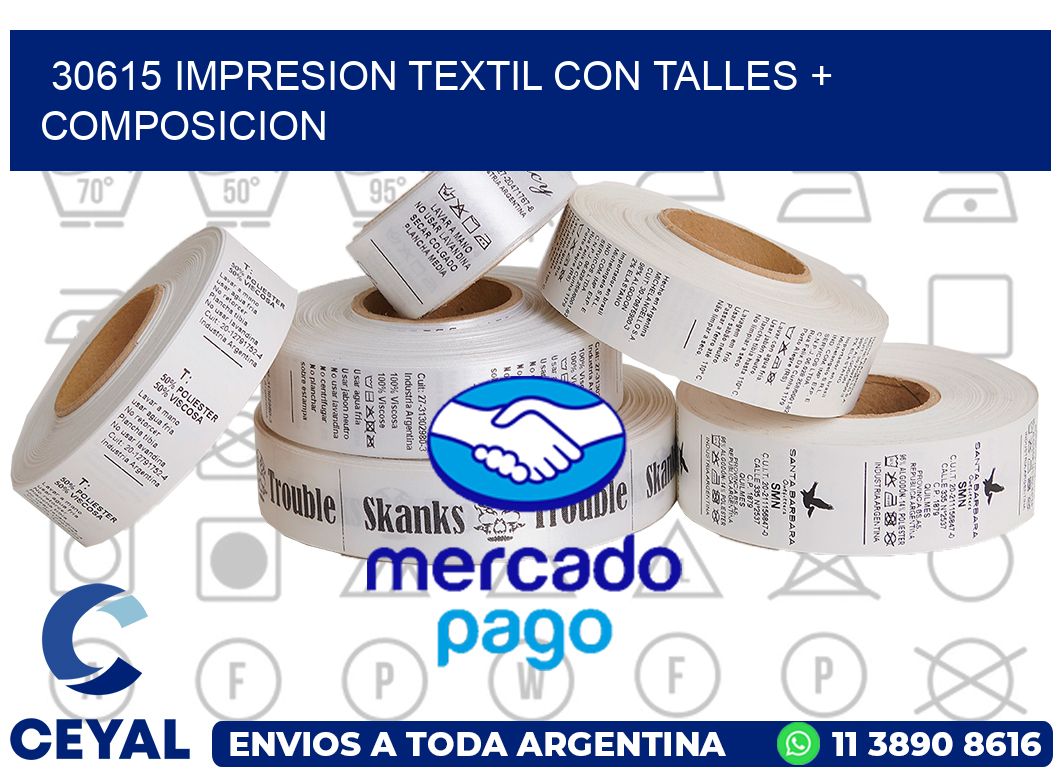 30615 IMPRESION TEXTIL CON TALLES + COMPOSICION