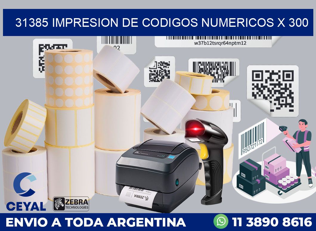31385 impresion de codigos numericos x 300