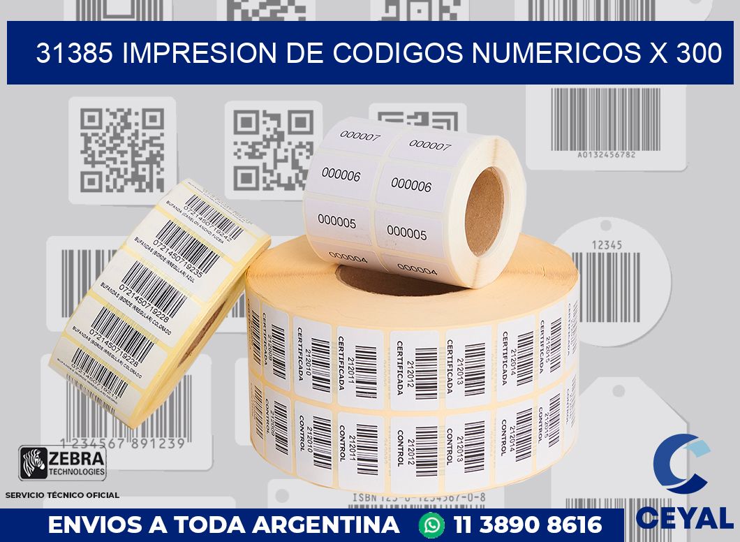 31385 impresion de codigos numericos x 300