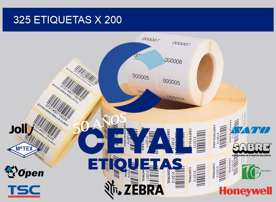 325 Etiquetas x 200