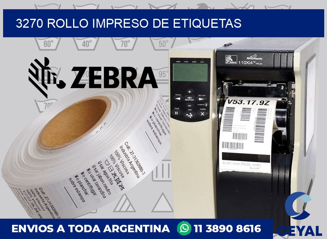 3270 ROLLO IMPRESO DE ETIQUETAS