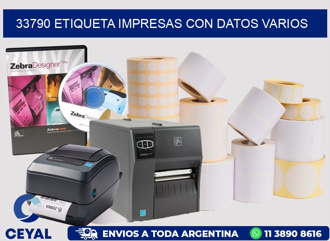 33790 ETIQUETA IMPRESAS CON DATOS VARIOS