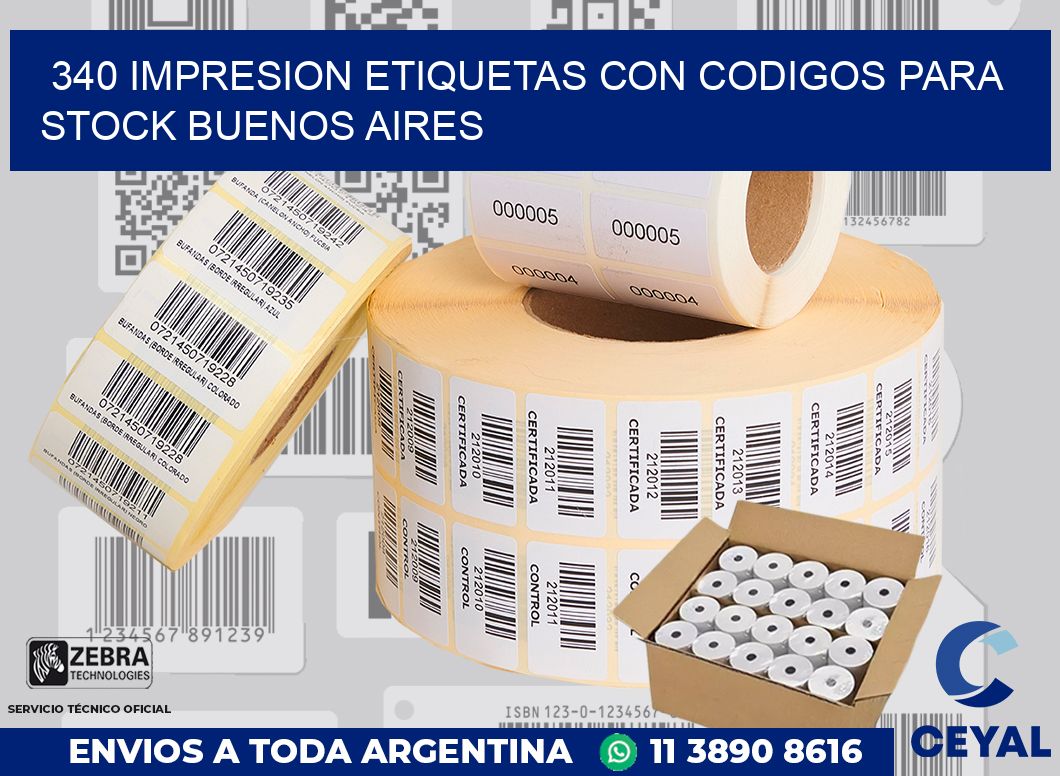 340 IMPRESION ETIQUETAS CON CODIGOS PARA STOCK BUENOS AIRES